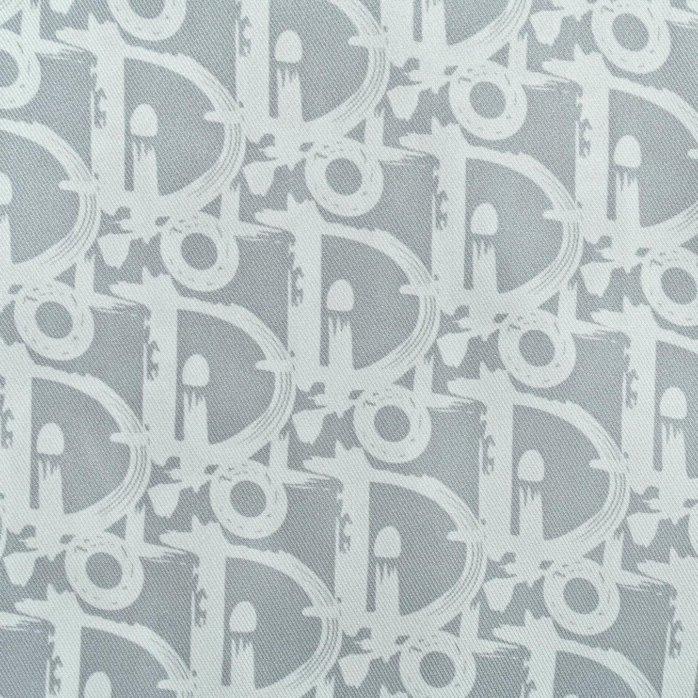 Silver-Grey Oblique Silk Button-Down