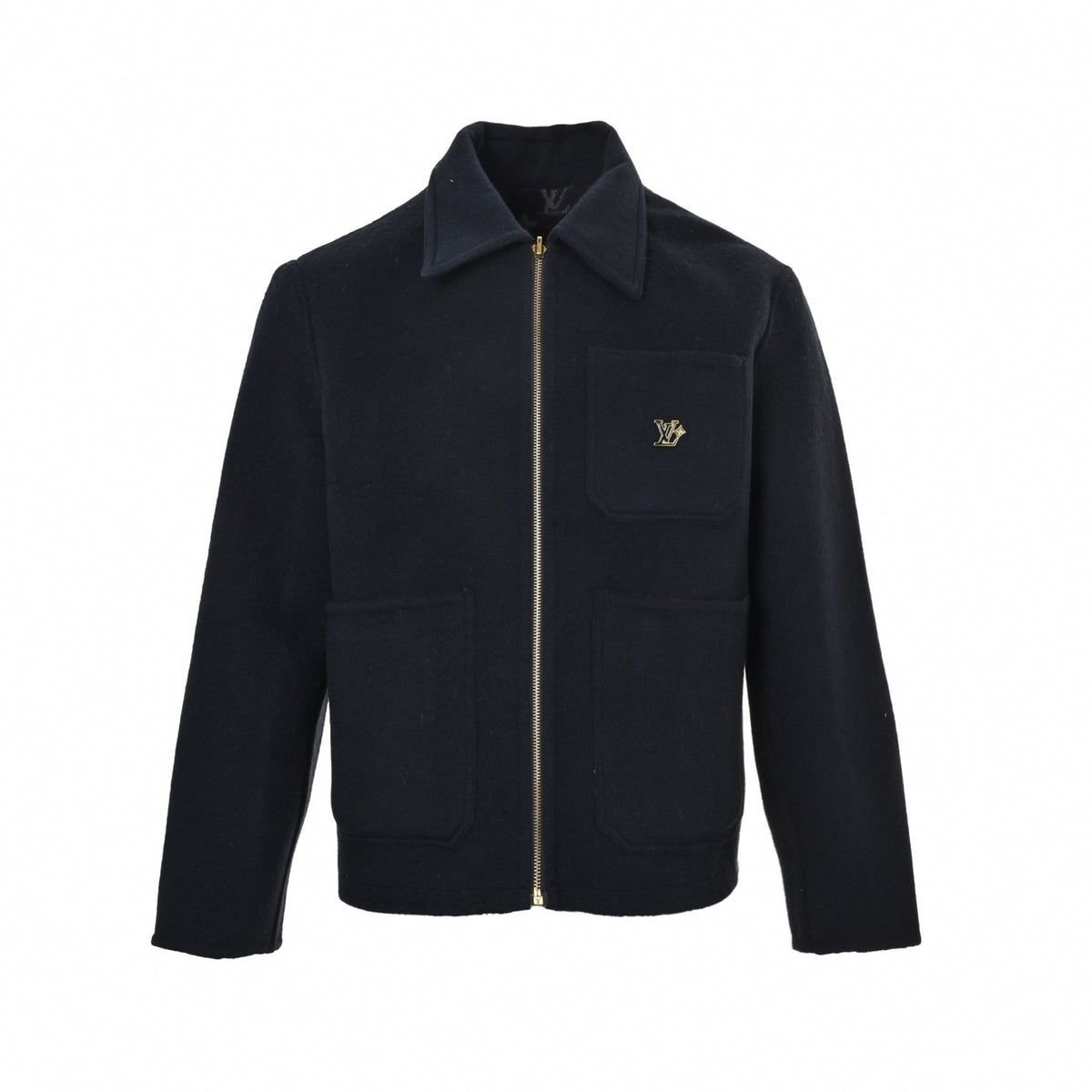 Reversible Monogram Jacquard Wool Blouson Jacket in Navy & Burgundy