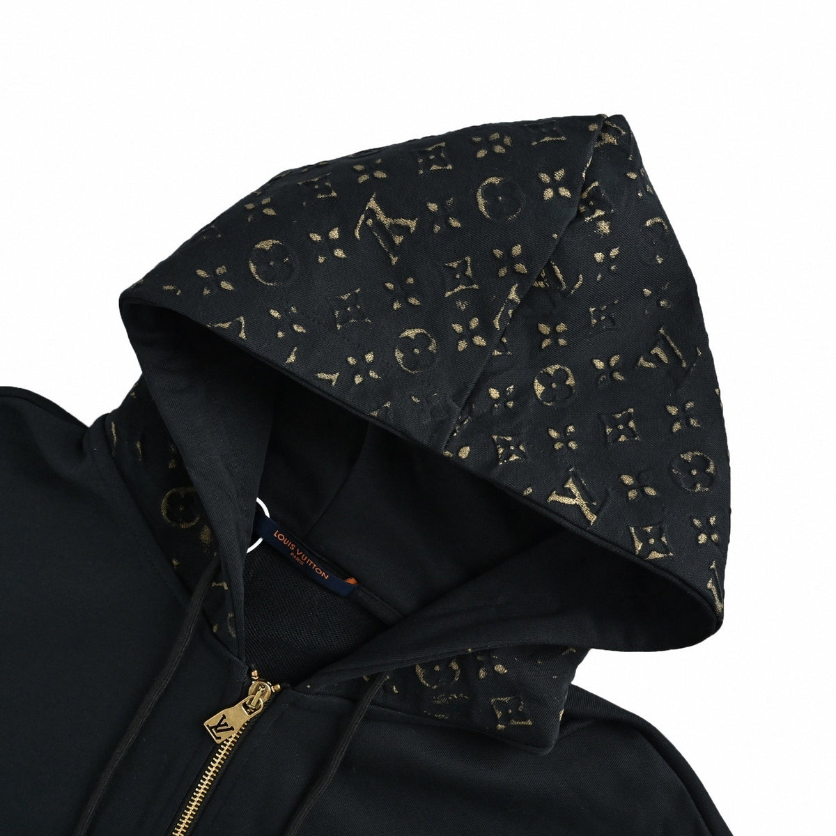 Monogram Jacquard Panel Full-Zip Hoodie