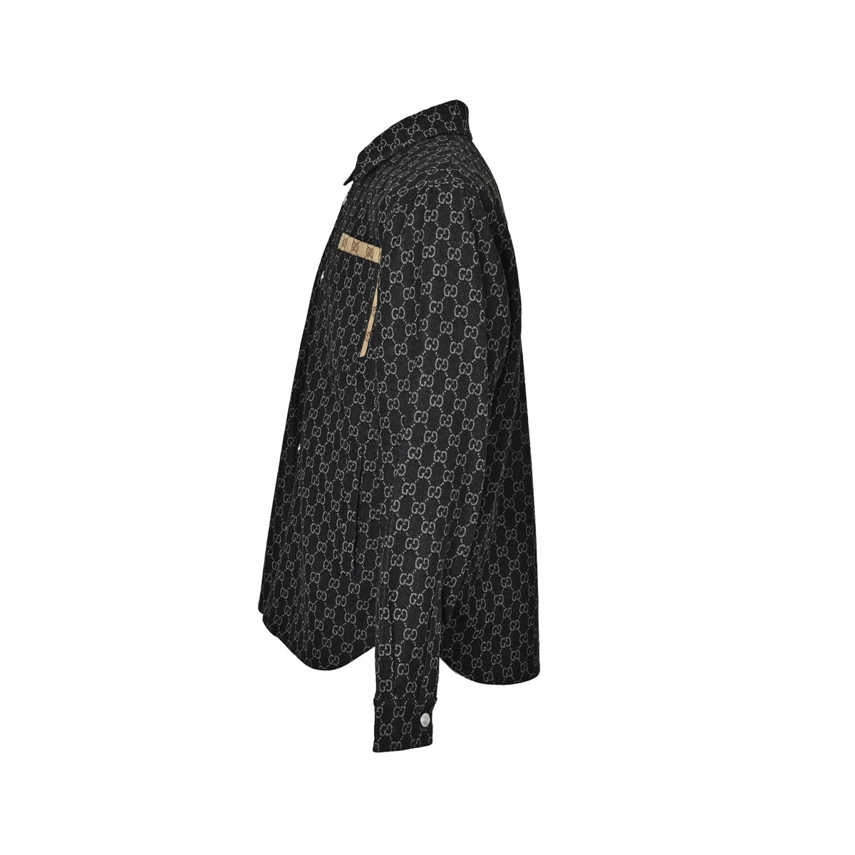 Black GG Jacquard Canvas Overshirt