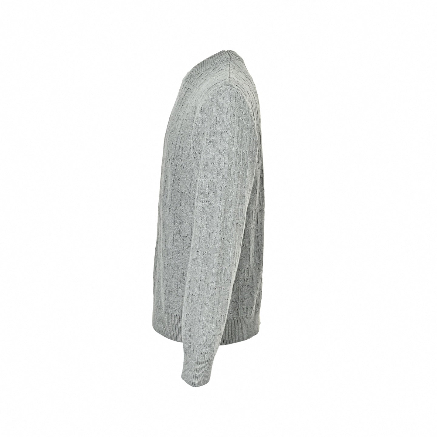3D Logo Knit Crewneck - Light Grey