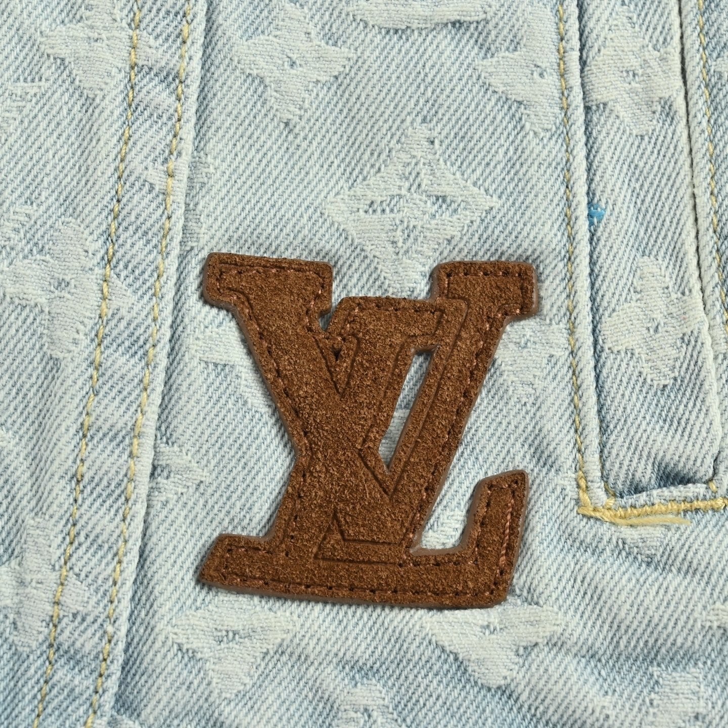 Pastel Monogram Denim Jacket | Light Blue