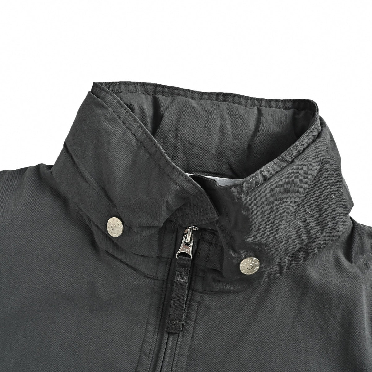 Raso Gommato High-Neck Zip Jacket in Charcoal Grey