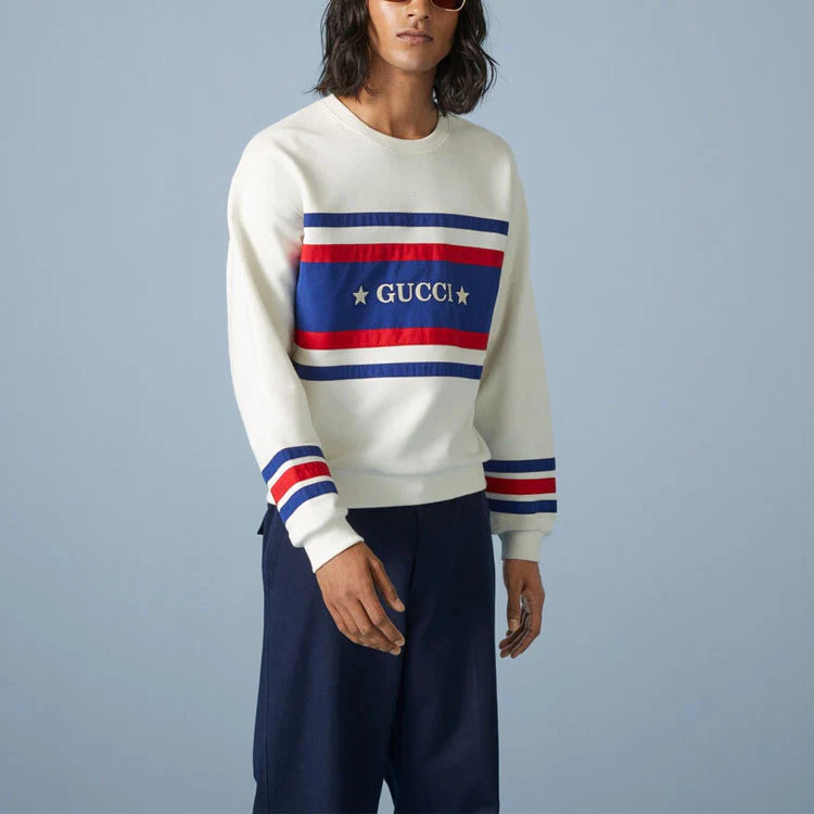 Vintage Star Logo Striped Sweatshirt