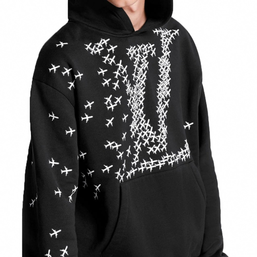 Airplane Monogram Hoodie | Black