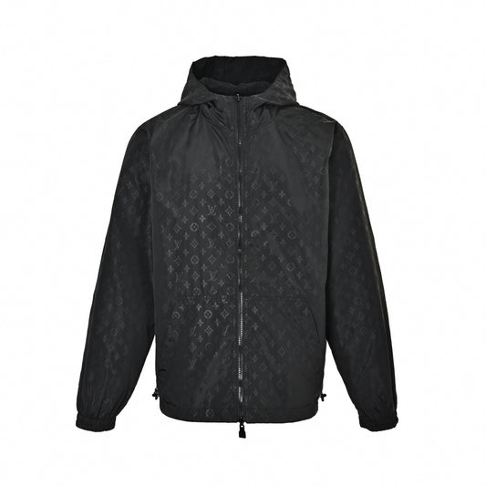 Reversible Shadow Monogram Windbreaker Black