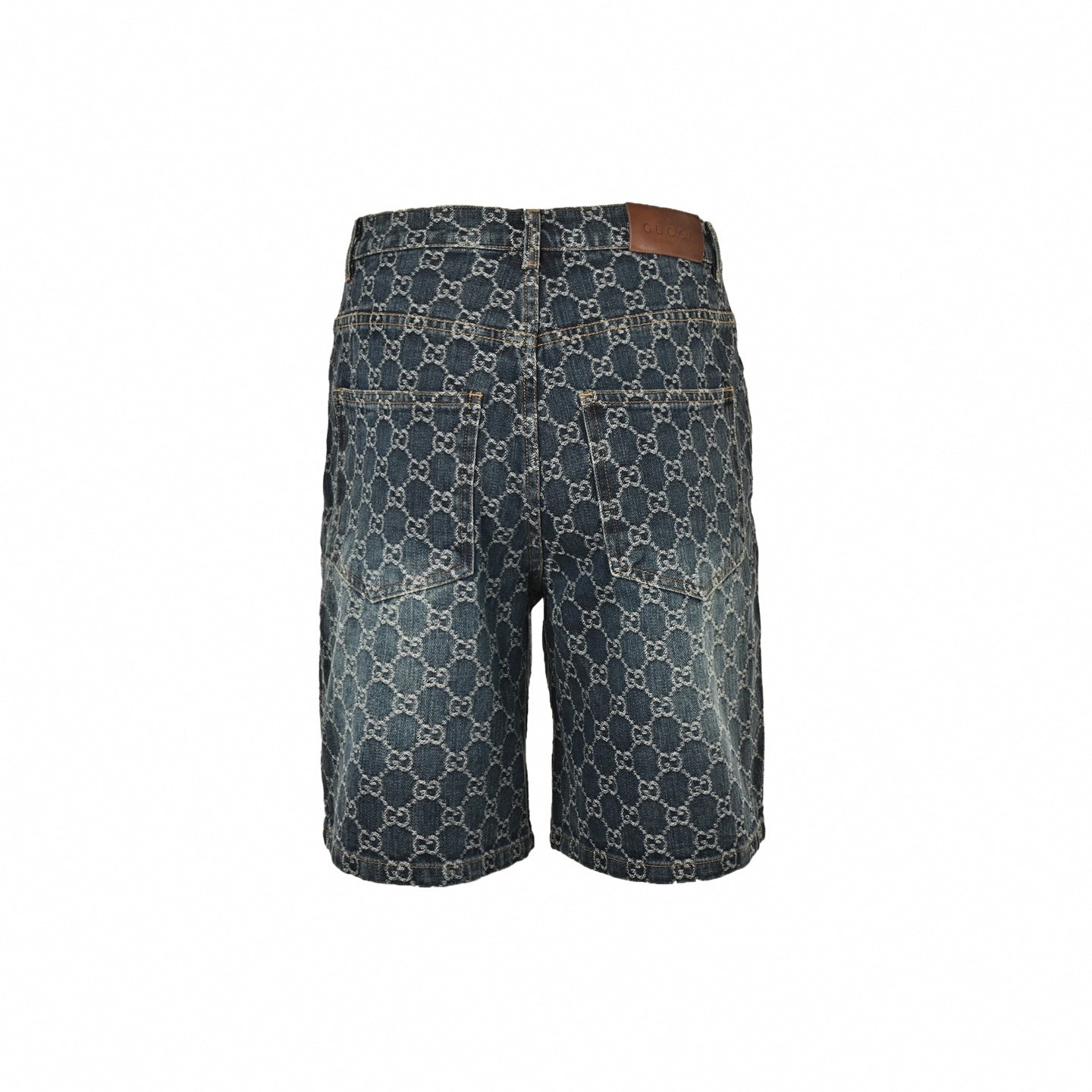 GG Monogram Denim Shorts | Dark Indigo Wash