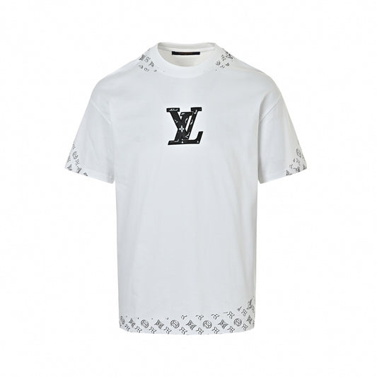Stencil Monogram & Patch T-Shirt | White