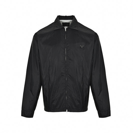 Nylon Zip-Up Jacket - Black