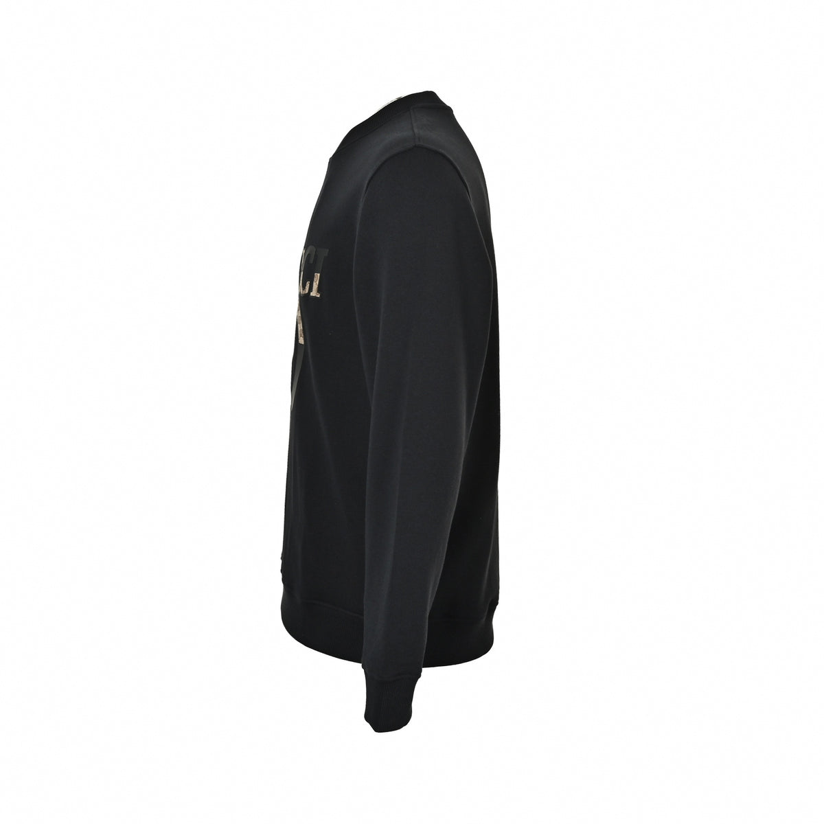 Interlocking G & GG Canvas Logo Appliqué Crewneck Sweatshirt in Black