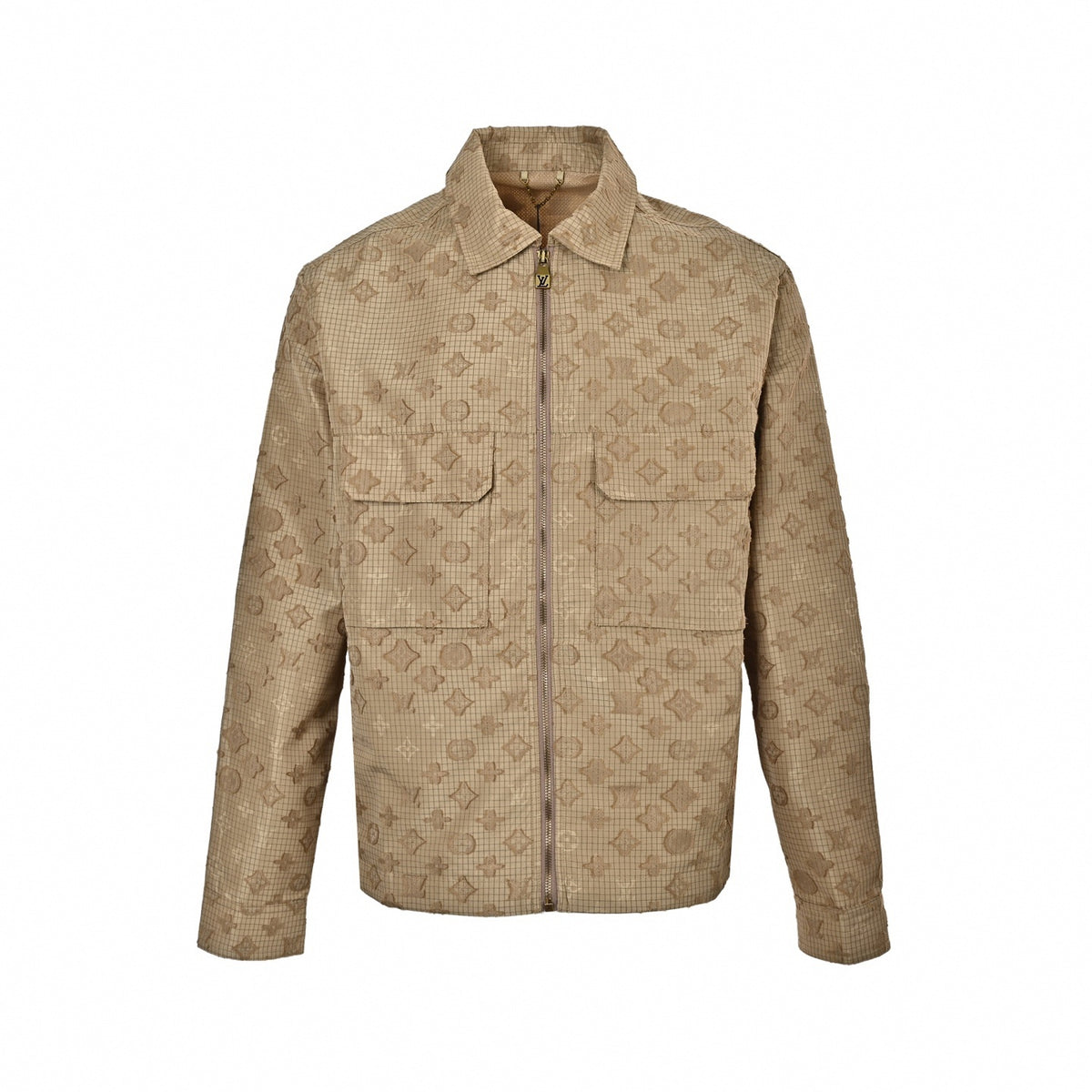 Monogram Grid Ripstop Zip-Up Jacket