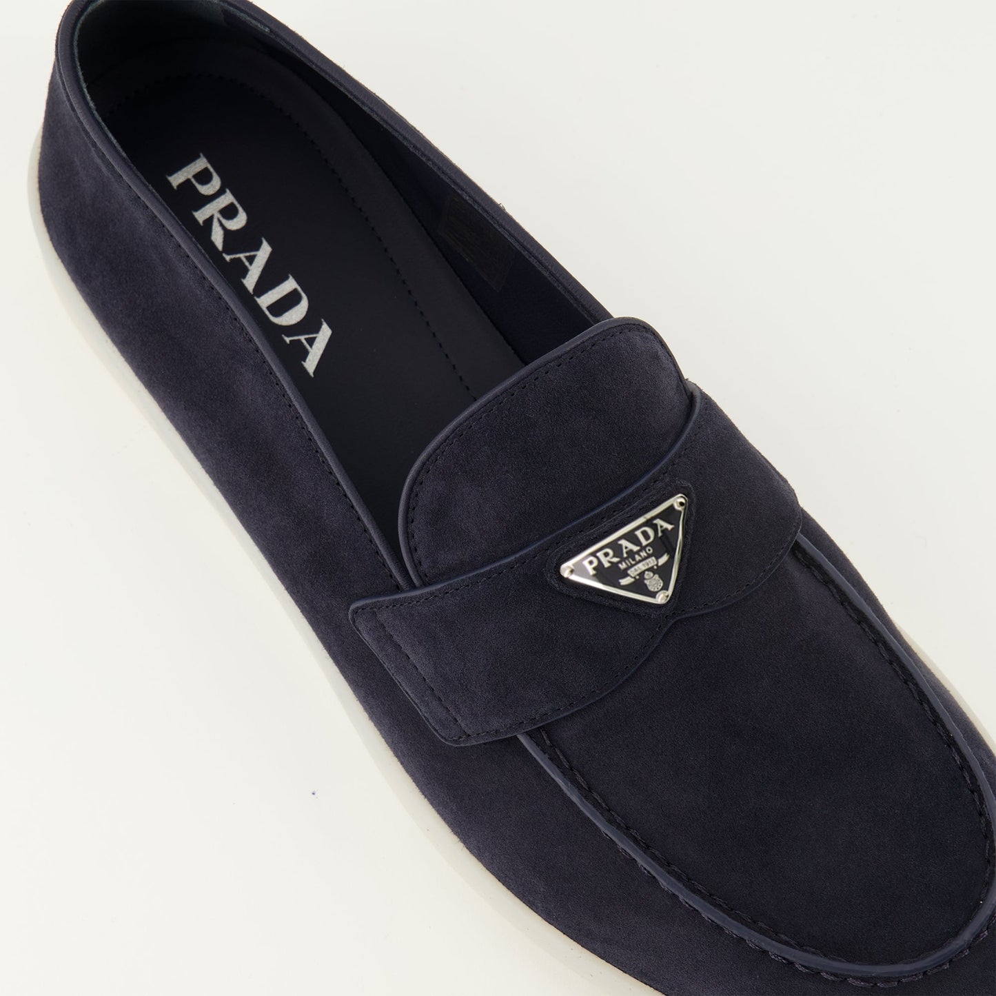 Navy Blue Suede Loafers