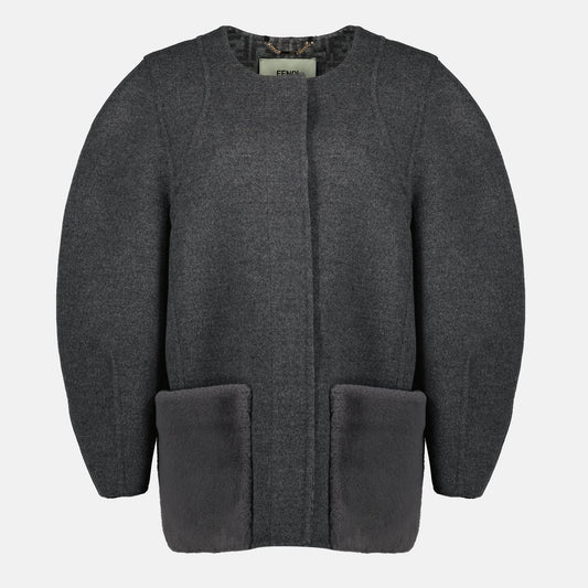 FF Wool Coat in Gray