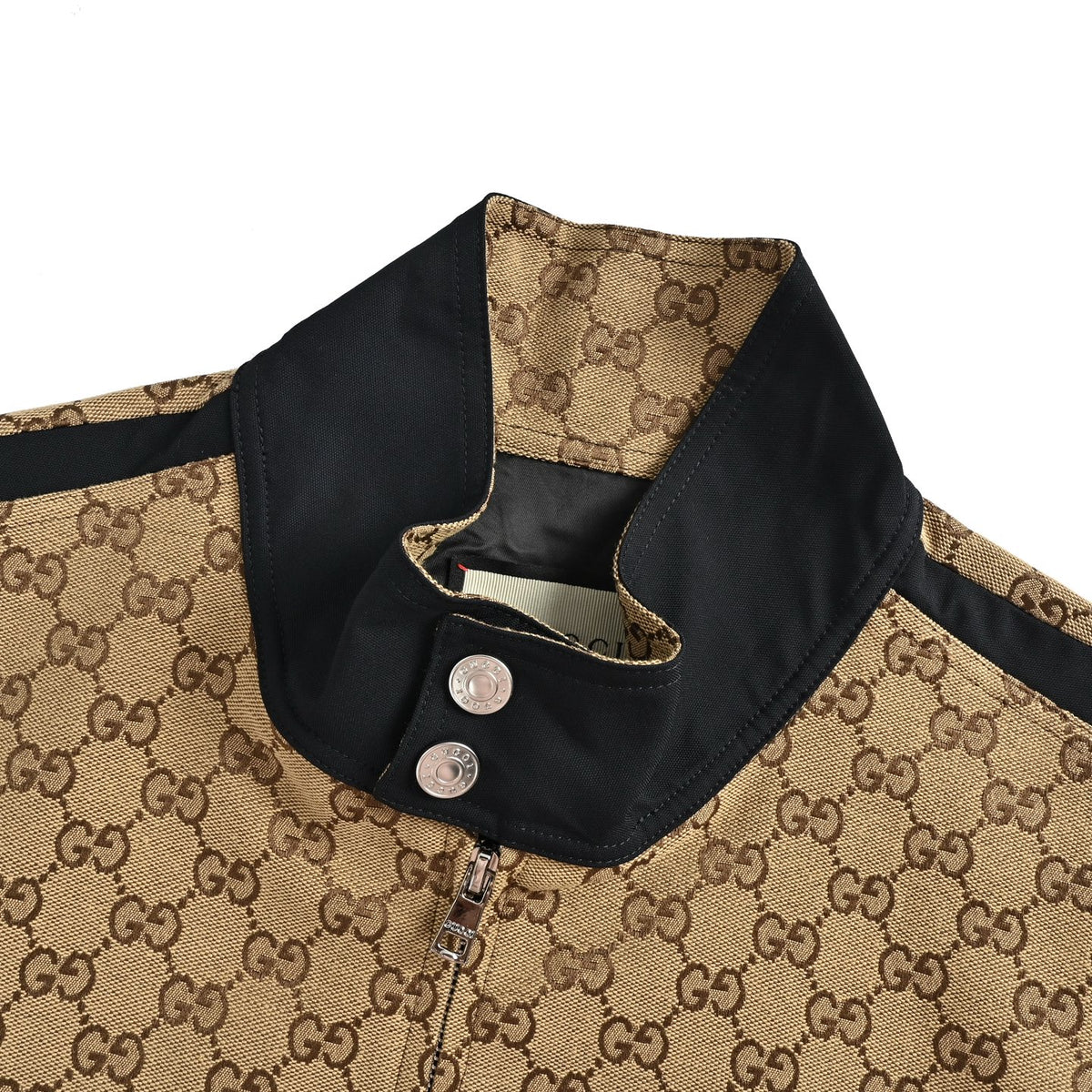 Mixed-Media GG Canvas Paneled Jacket