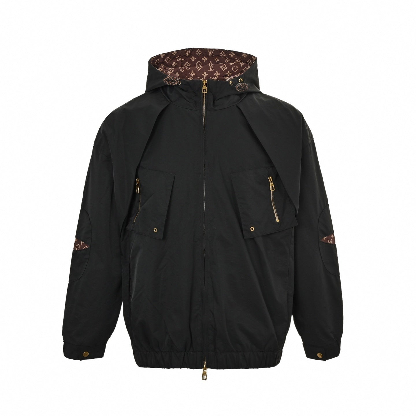 Monogram-Lined Hooded Jacket