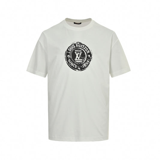 Voyage Stamp Cotton T-Shirt | White