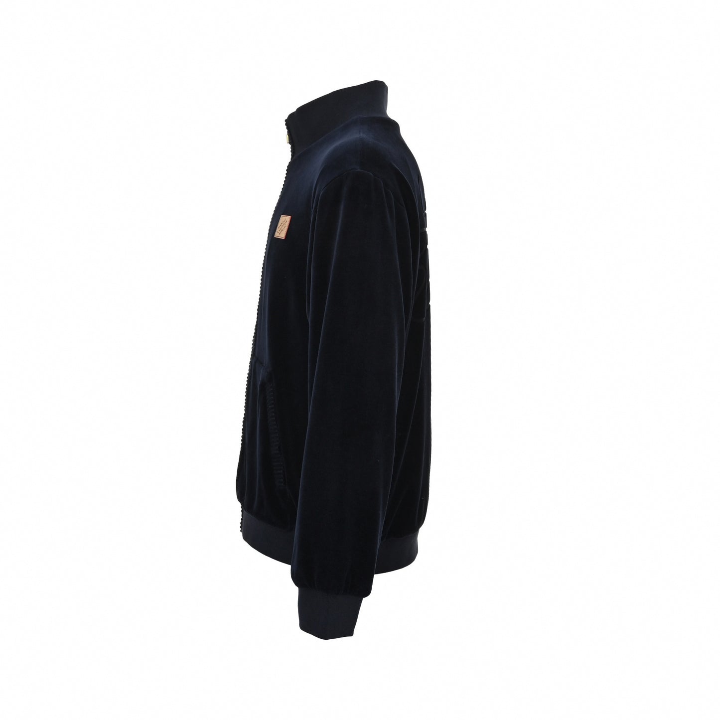 Velour Script Logo Zip-Up Jacket