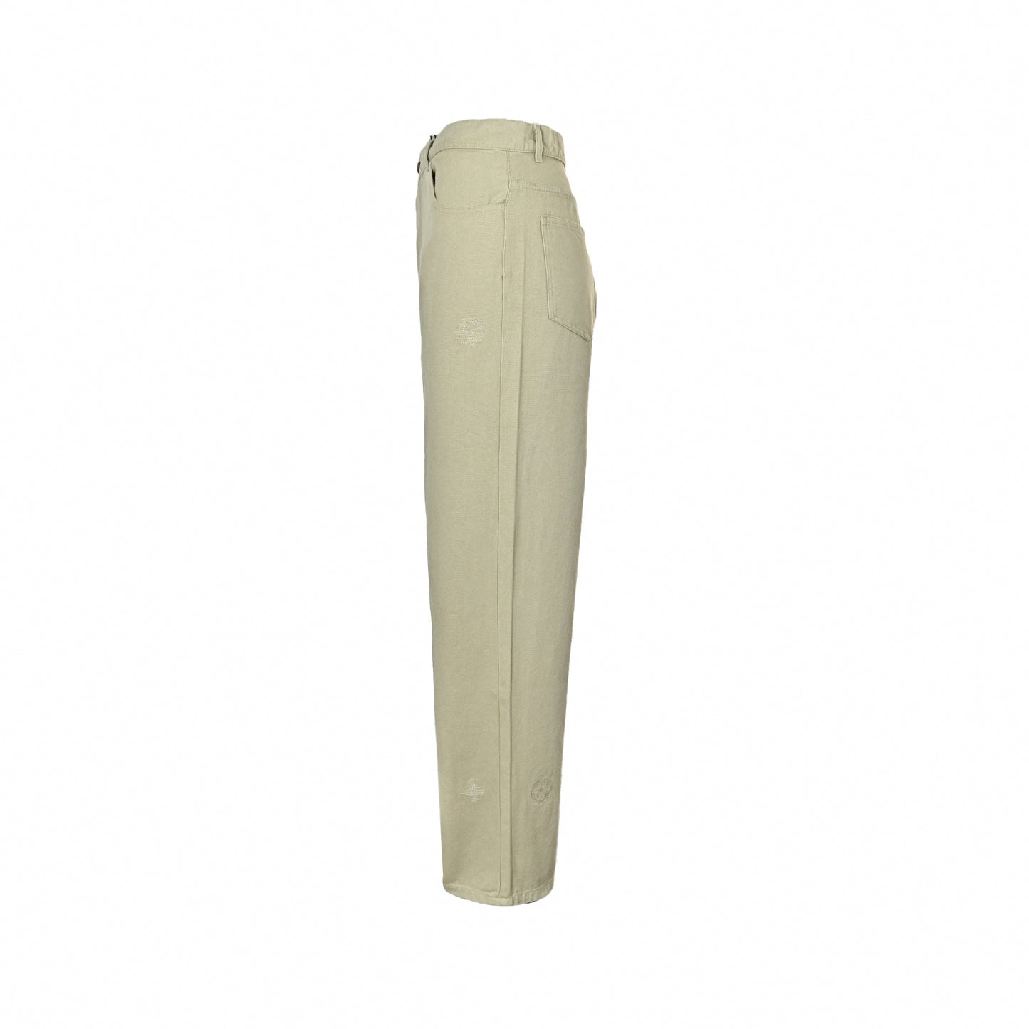 Embroidered Monogram Canvas Wide-Leg Trousers - Beige