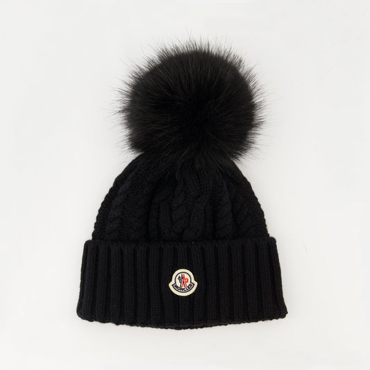 Cashmere Beanie with Pom-Pom
