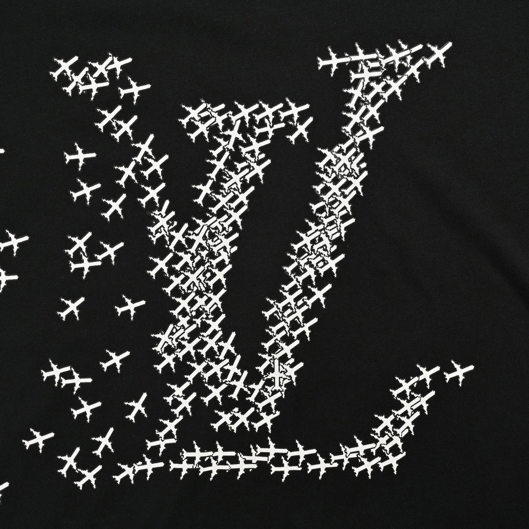 Airplane Motif LV Logo T-Shirt