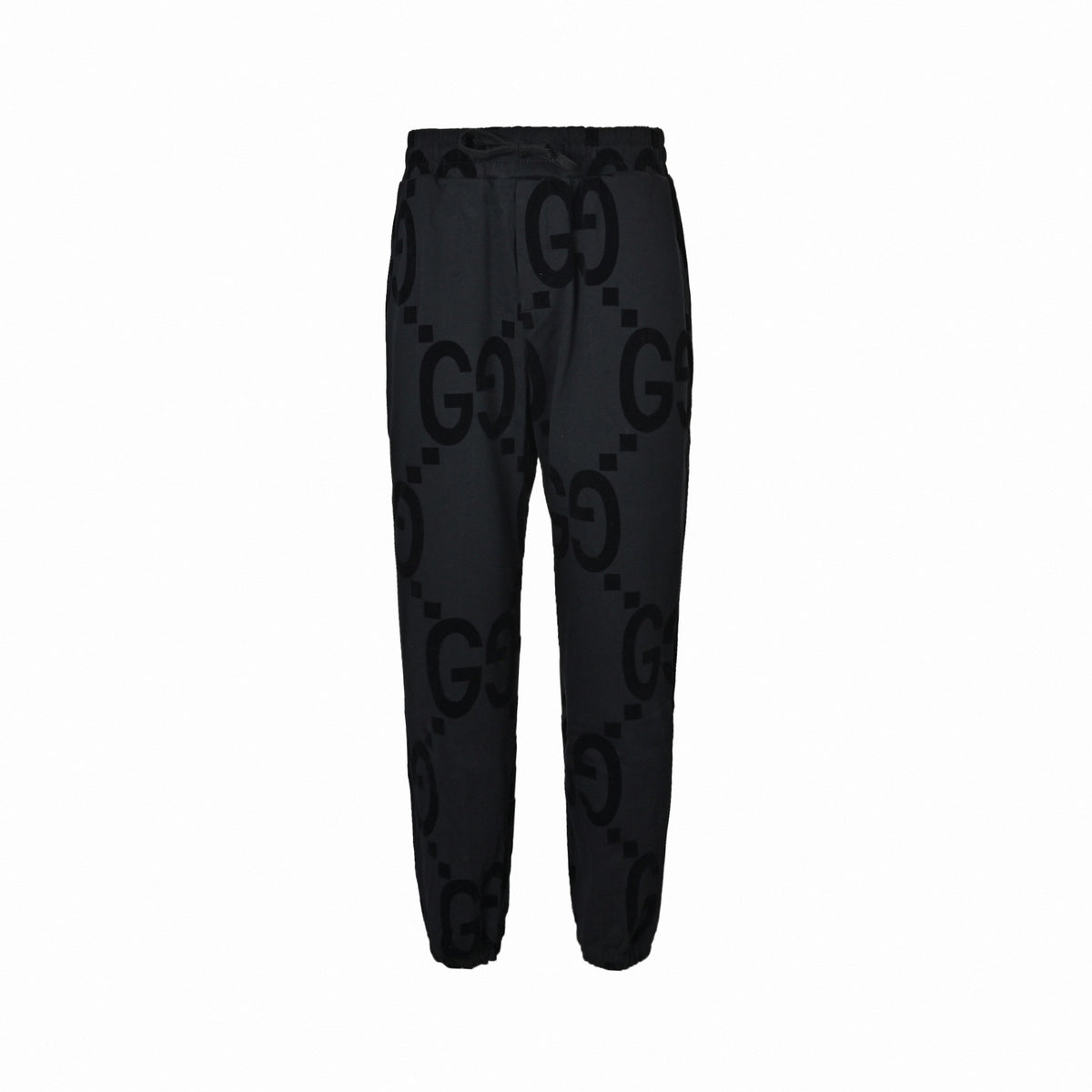 Jumbo GG Flocked Velvet Track Trousers in Black