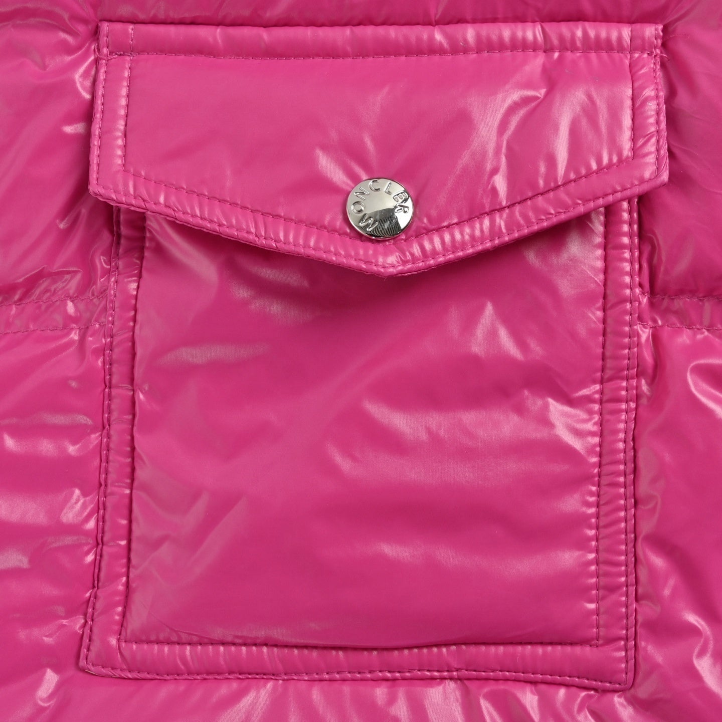 Logo-Patch Hooded Puffer Vest | Pink