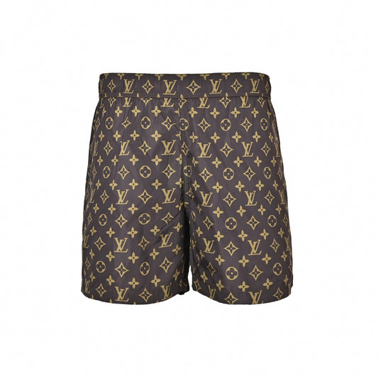 All-Over Monogram Swim Shorts - Brown