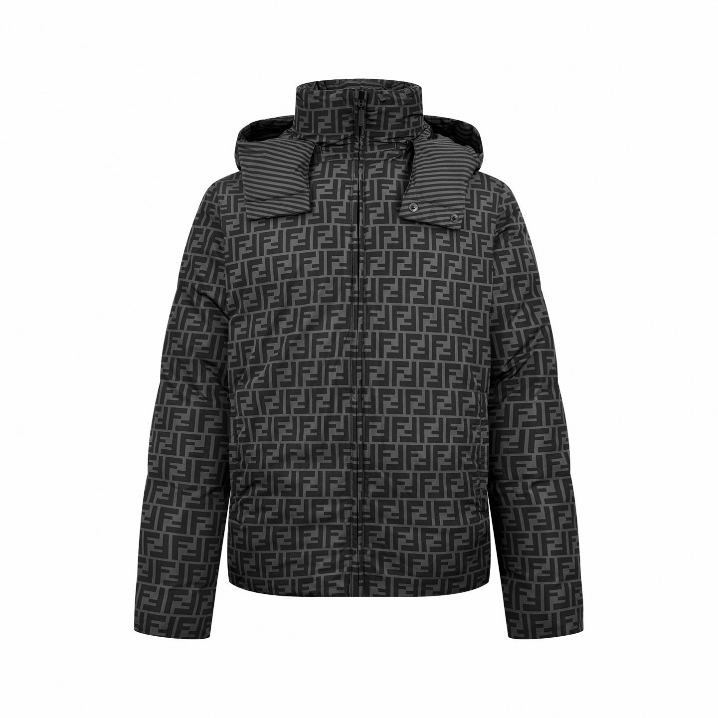 Reversible FF Monogram & Diagonal Stripe Puffer Jacket