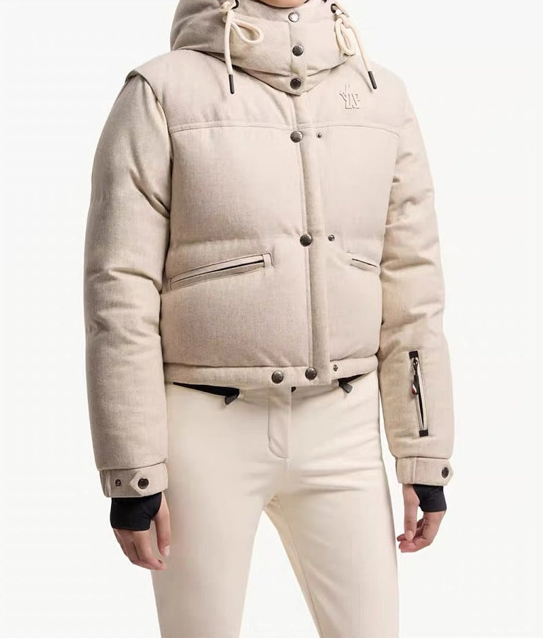 Convertible Puffer Jacket - Light Beige