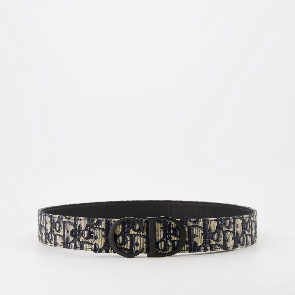 Reversible CD Icon Belt | Oblique Canvas & Black Leather