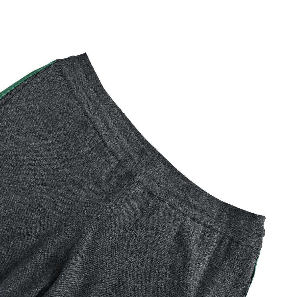Web Stripe Wool Wide-Leg Track Pants in Charcoal Grey