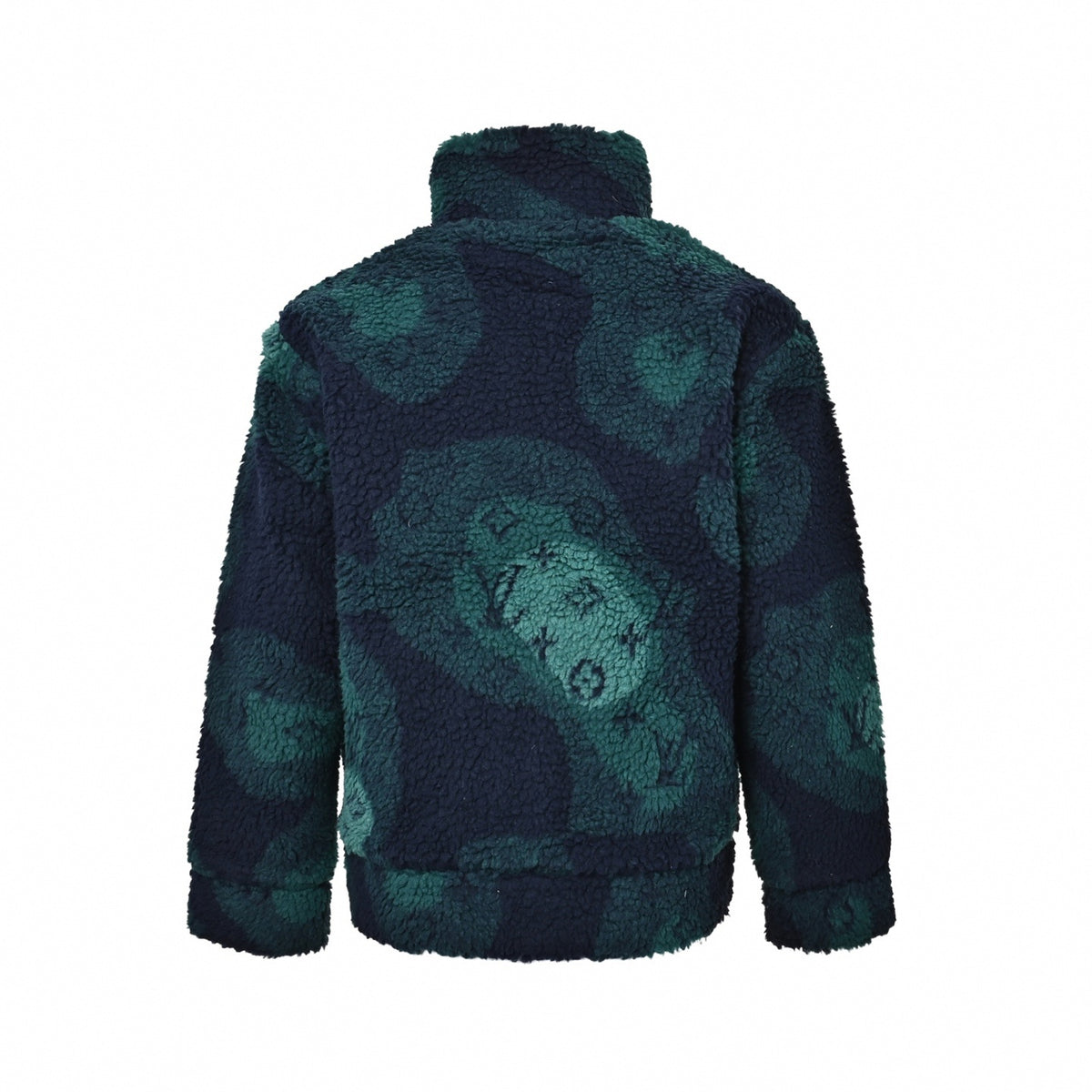 Monogram Camo Jacquard Fleece Blouson in Navy & Forest Green