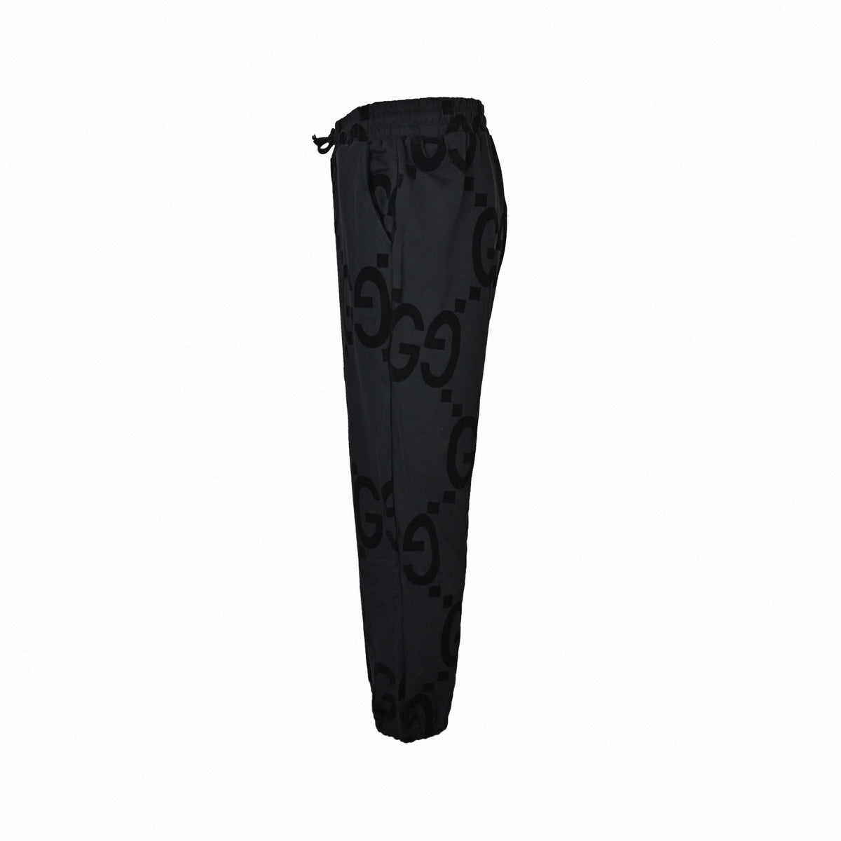 Jumbo GG Flocked Velvet Track Trousers in Black
