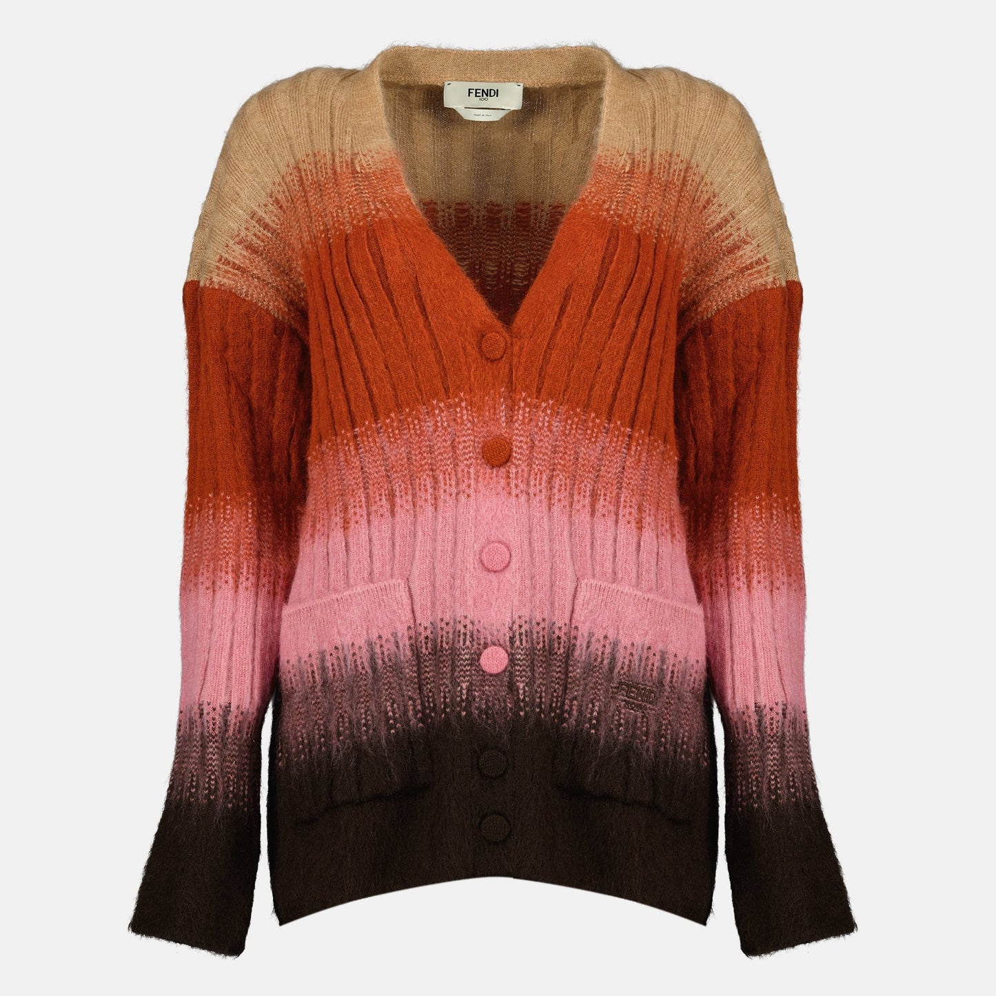 Multicolored Mohair and Wool Cardigan