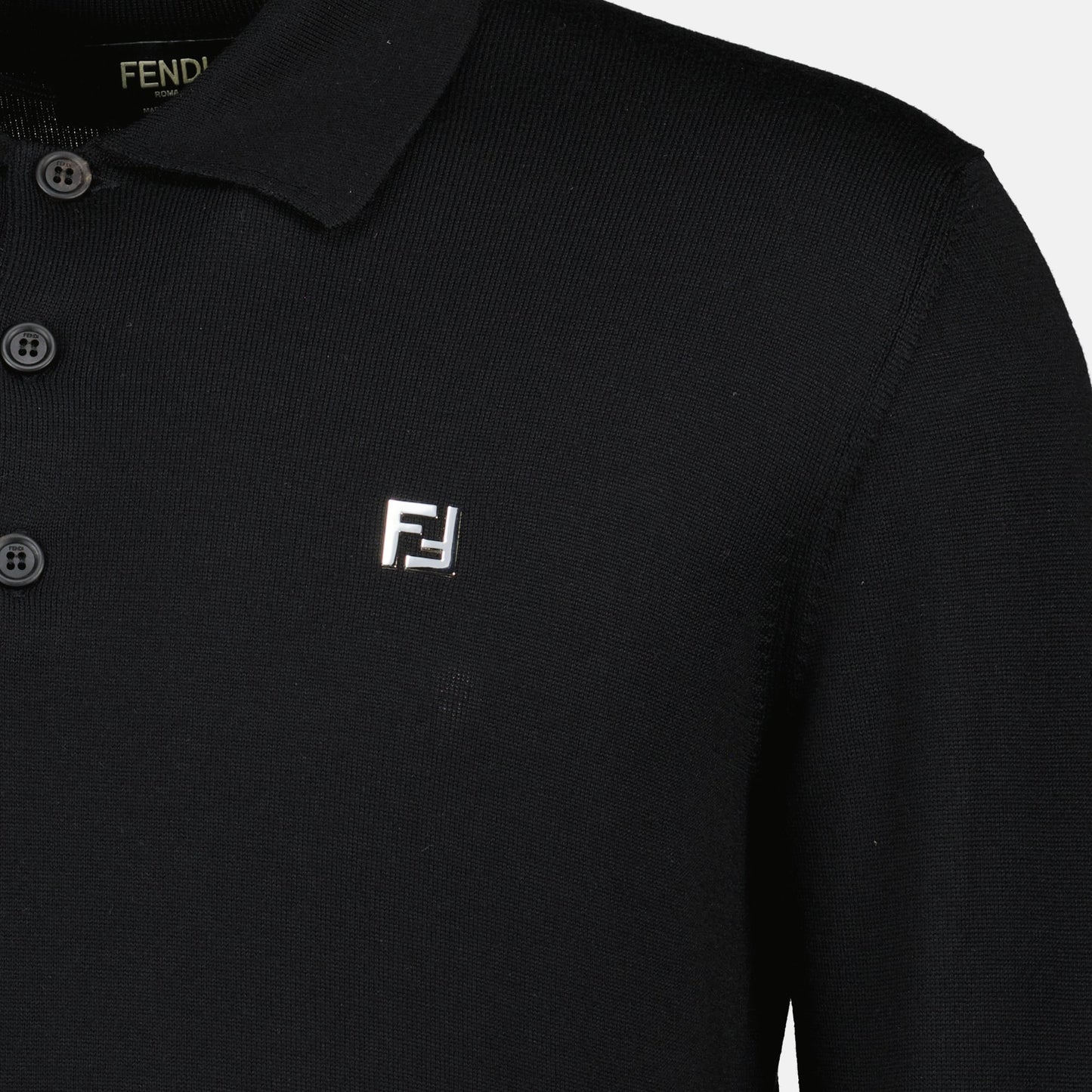Black Wool Polo