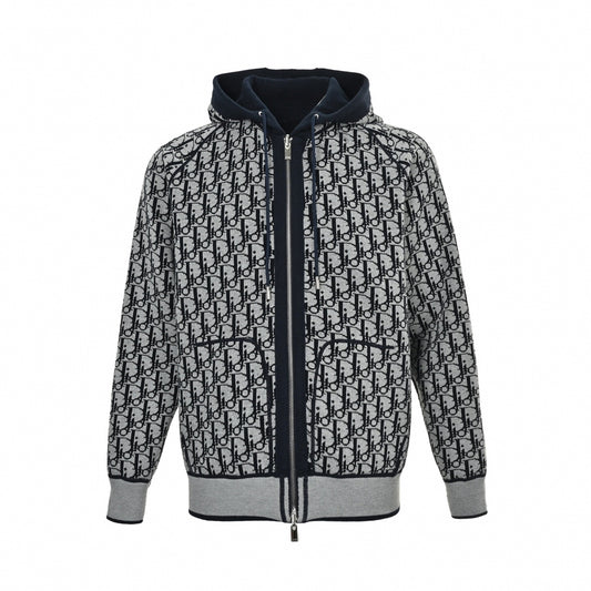 Reversible Two-Way Zip Oblique Hoodie