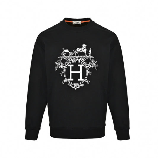 Monochrome Ex-Libris Graphic Crewneck - Black