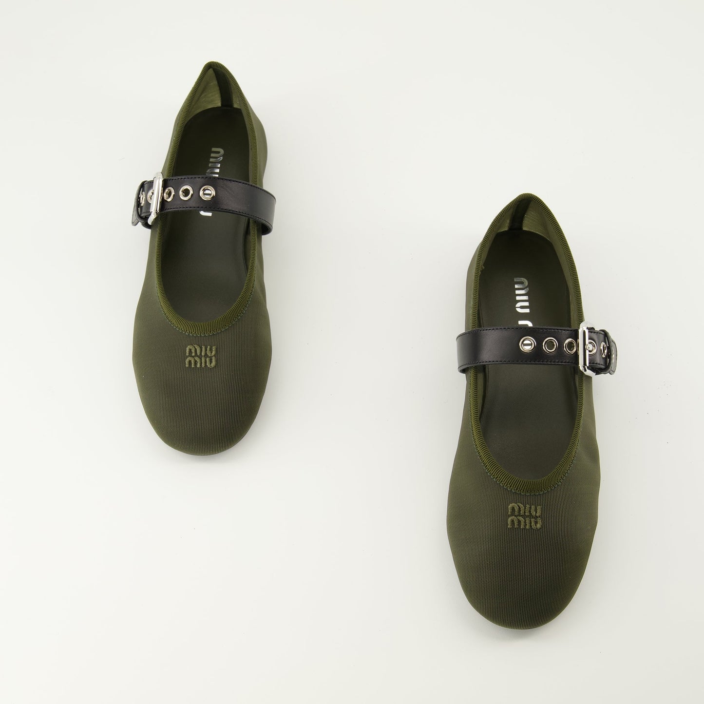 Khaki Mesh Ballerinas