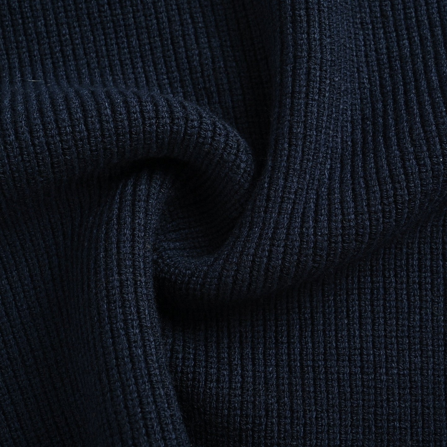 Navy Ribbed Quarter-Zip Knit Sweater