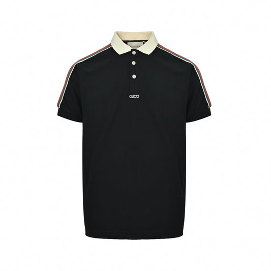 Web-Stripe Trim Polo Shirt