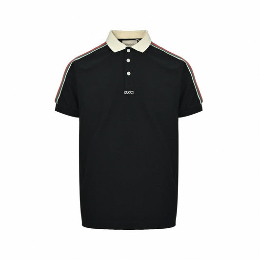 Web-Stripe Trim Polo Shirt