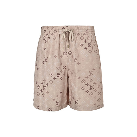 Multi-Tonal Monogram Shorts | Beige