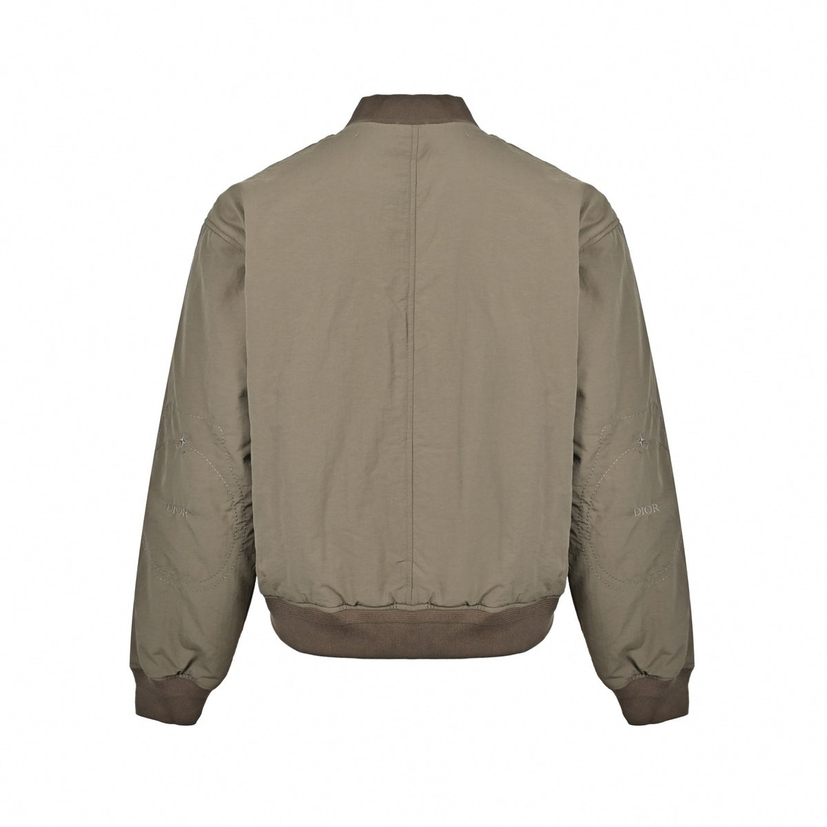 Nylon Satin Bomber Jacket in Khaki Taupe
