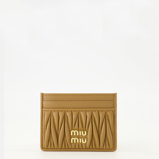 Quilted Brown Leather Card Holder