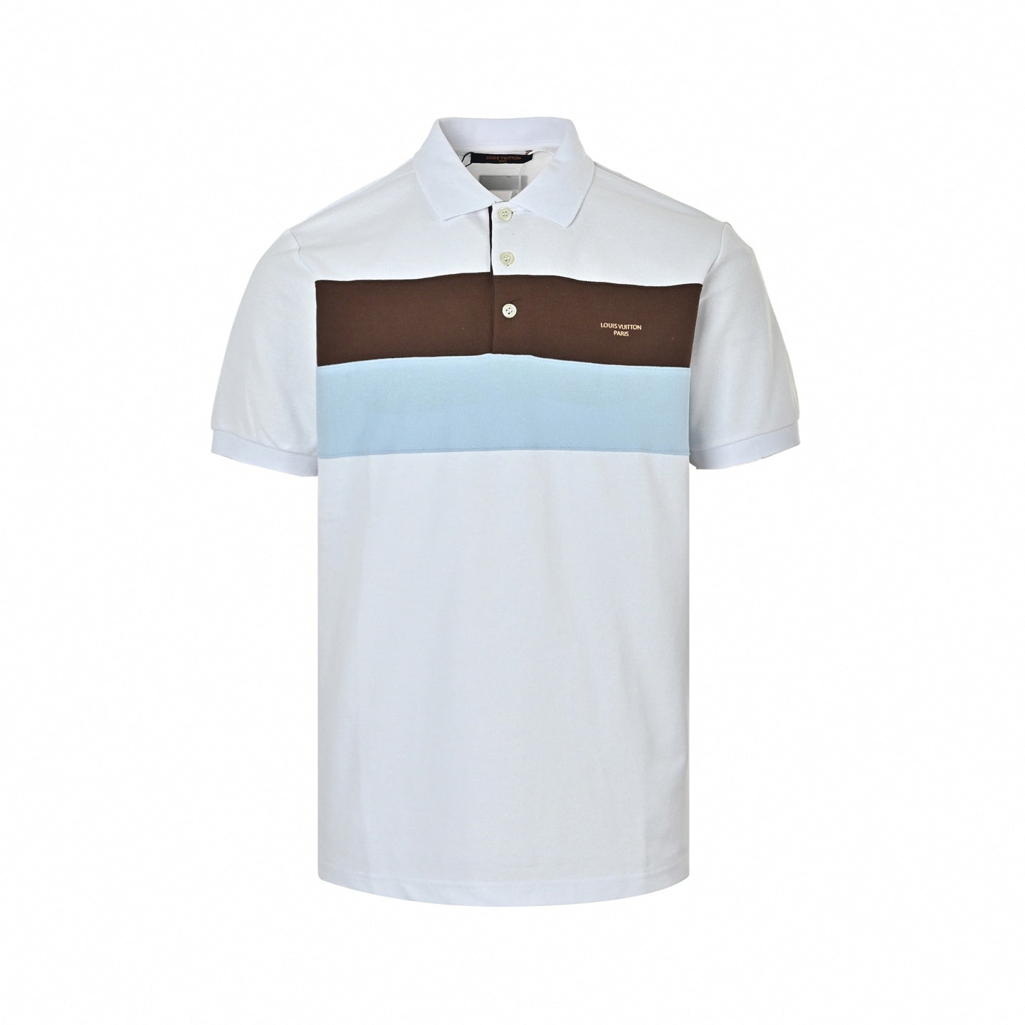 Color-Block Stripe Polo Shirt | White