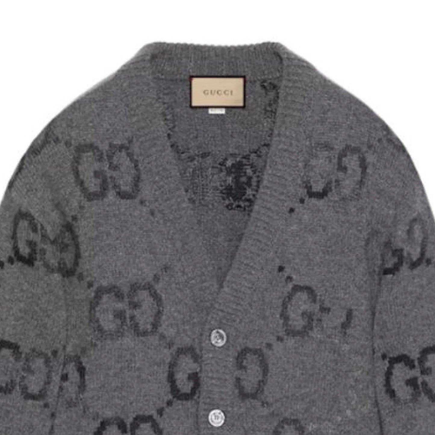 Brushed GG Jacquard Knit Cardigan