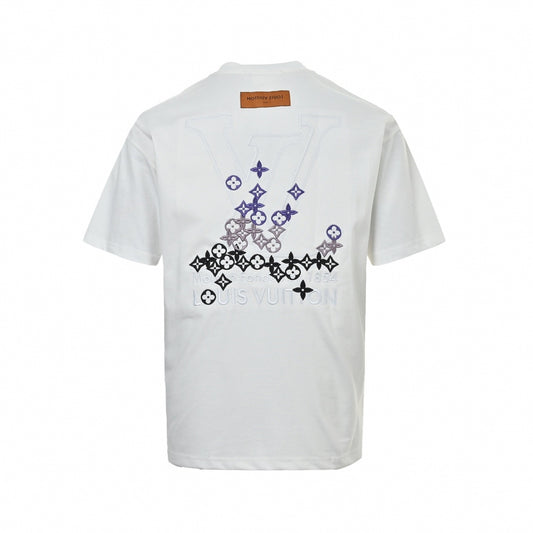Gradient Embroidered Monogram T-Shirt | White