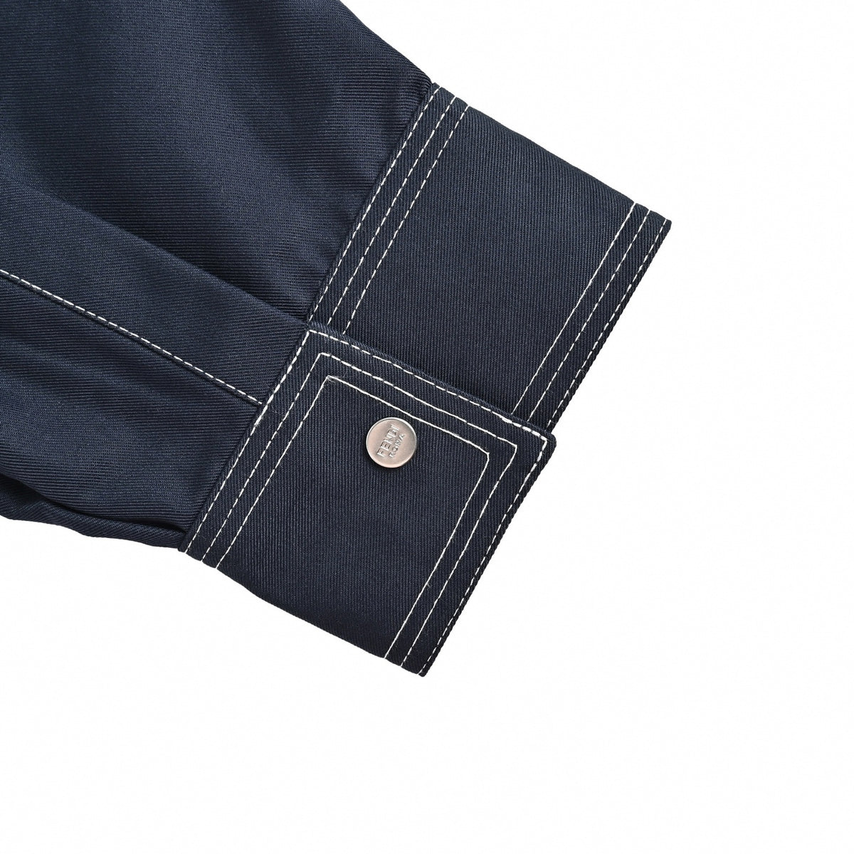 Contrast Stitch Overshirt - Navy