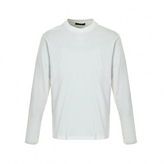 Embossed Logo Long-Sleeve T-Shirt - White