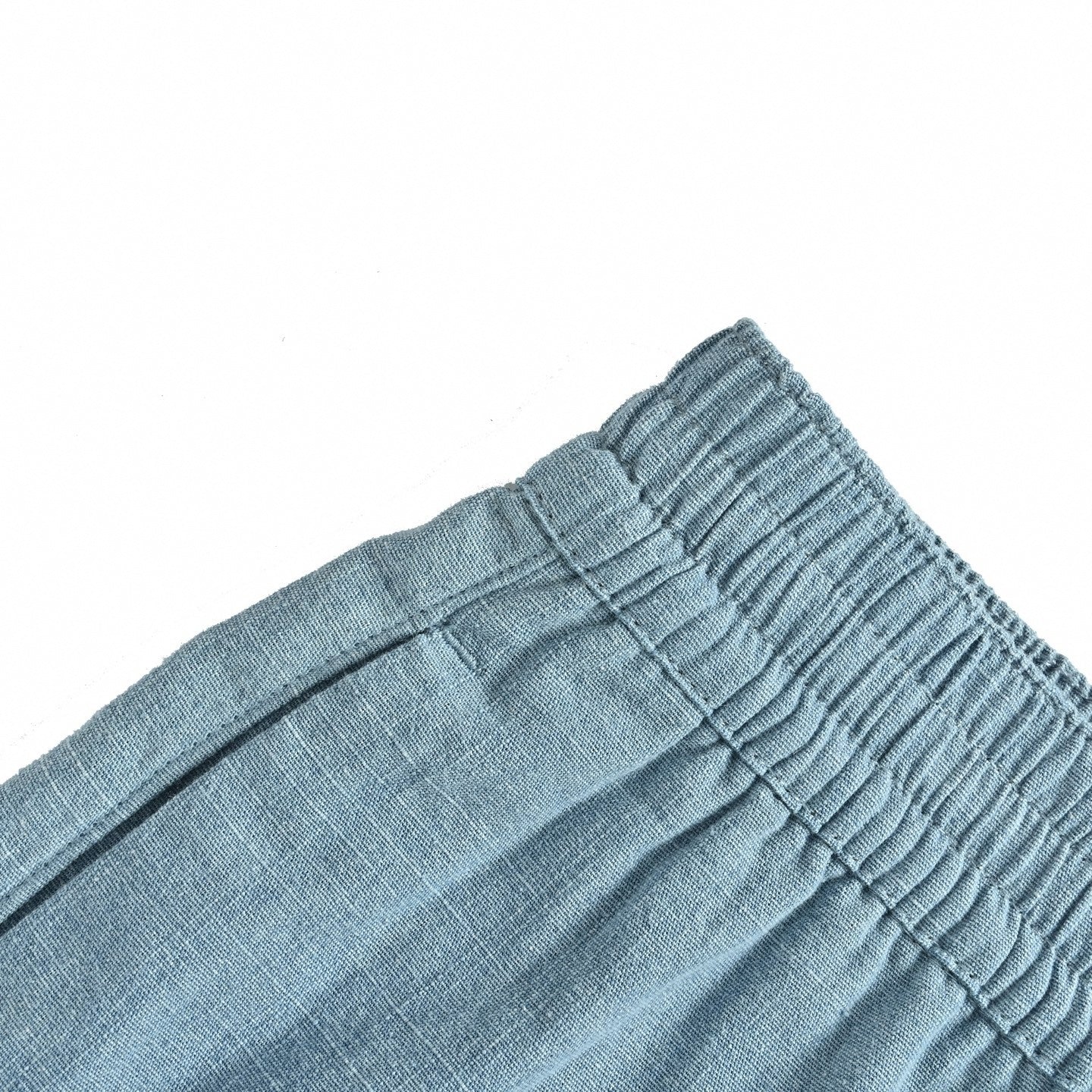 Sketched Embroidery Shorts - Light Blue